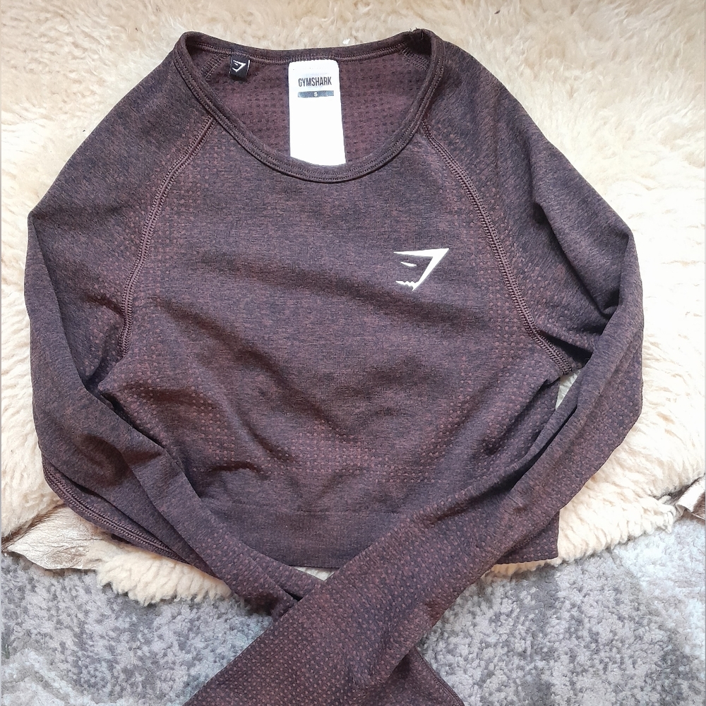 Gymshark long sleeve cropped workout top woman's size small